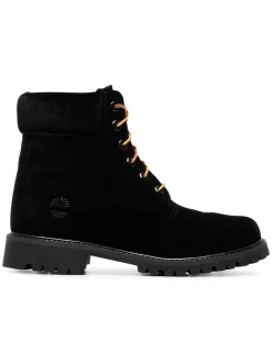 Women Off-White X Timberland Black Velvet Boots