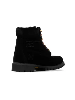 Women Off-White X Timberland Black Velvet Boots -Off-White 12549850 12636089 1000