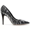 Women Off-White C/O Jimmy Choo Black Anne 100 PVC Wrapped Satin Pumps