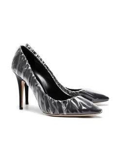 Women Off-White C/O Jimmy Choo Black Anne 100 PVC Wrapped Satin Pumps -Off-White 12575558 12598585 1000