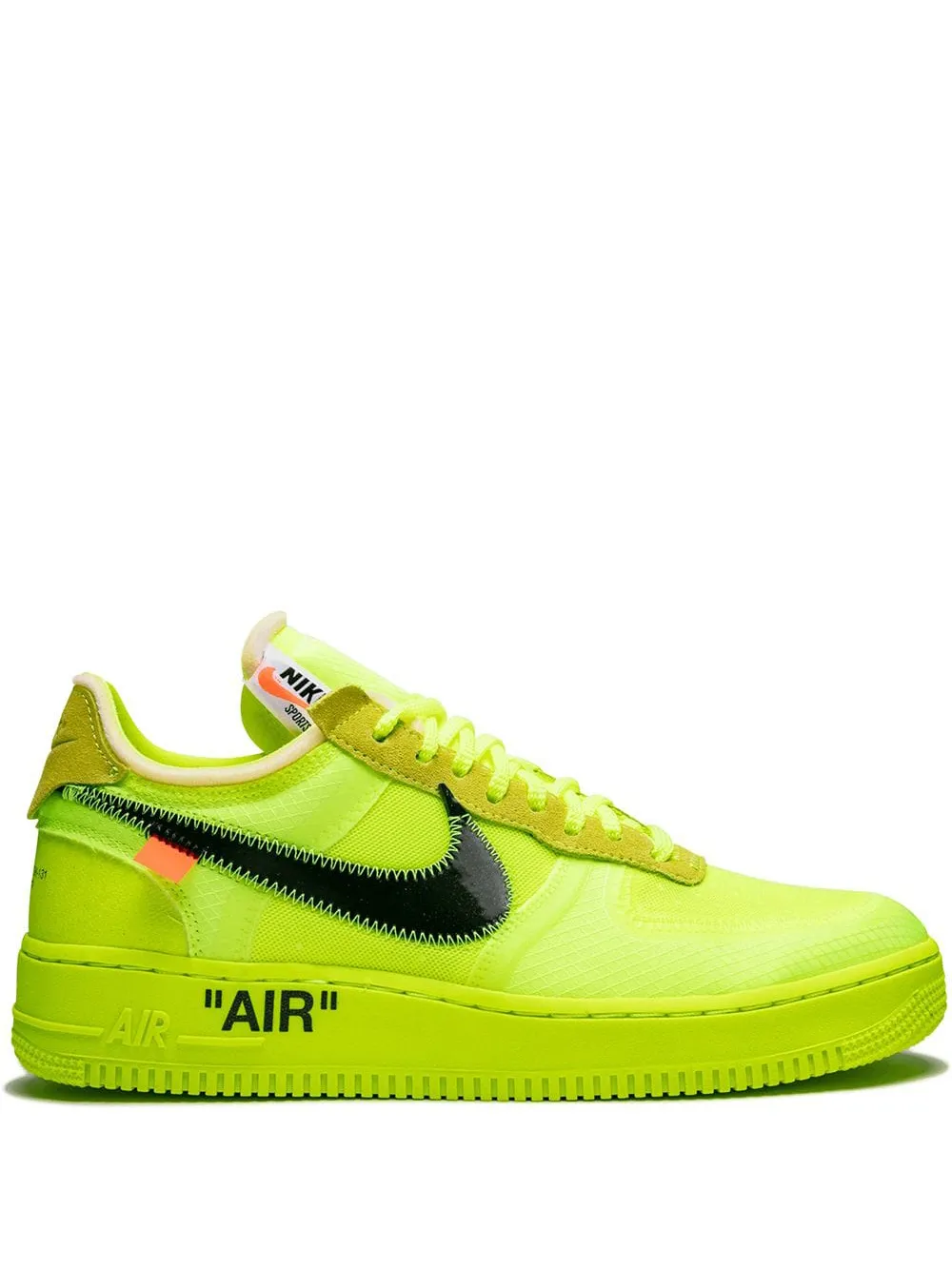 Women Nike X Off-White The 10: Air Force 1 Low "Volt" Sneakers 1 Women Nike X Off-White The 10: Air Force 1 Low "Volt" Sneakers