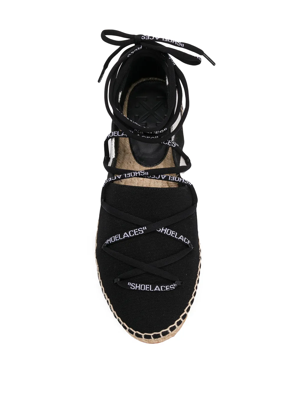 Women Off-White Diagonal Stripe Tie Espadrilles 4 Women Off-White Diagonal Stripe Tie Espadrilles - Image 4
