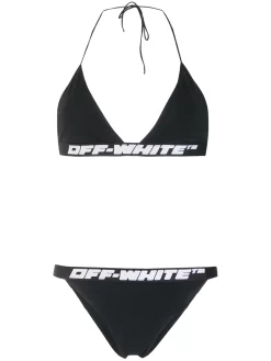 Women Off-White Logo Trim Bikini