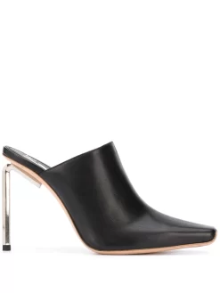 Women Off-White Metallic-heel 110mm Square-toe Mules