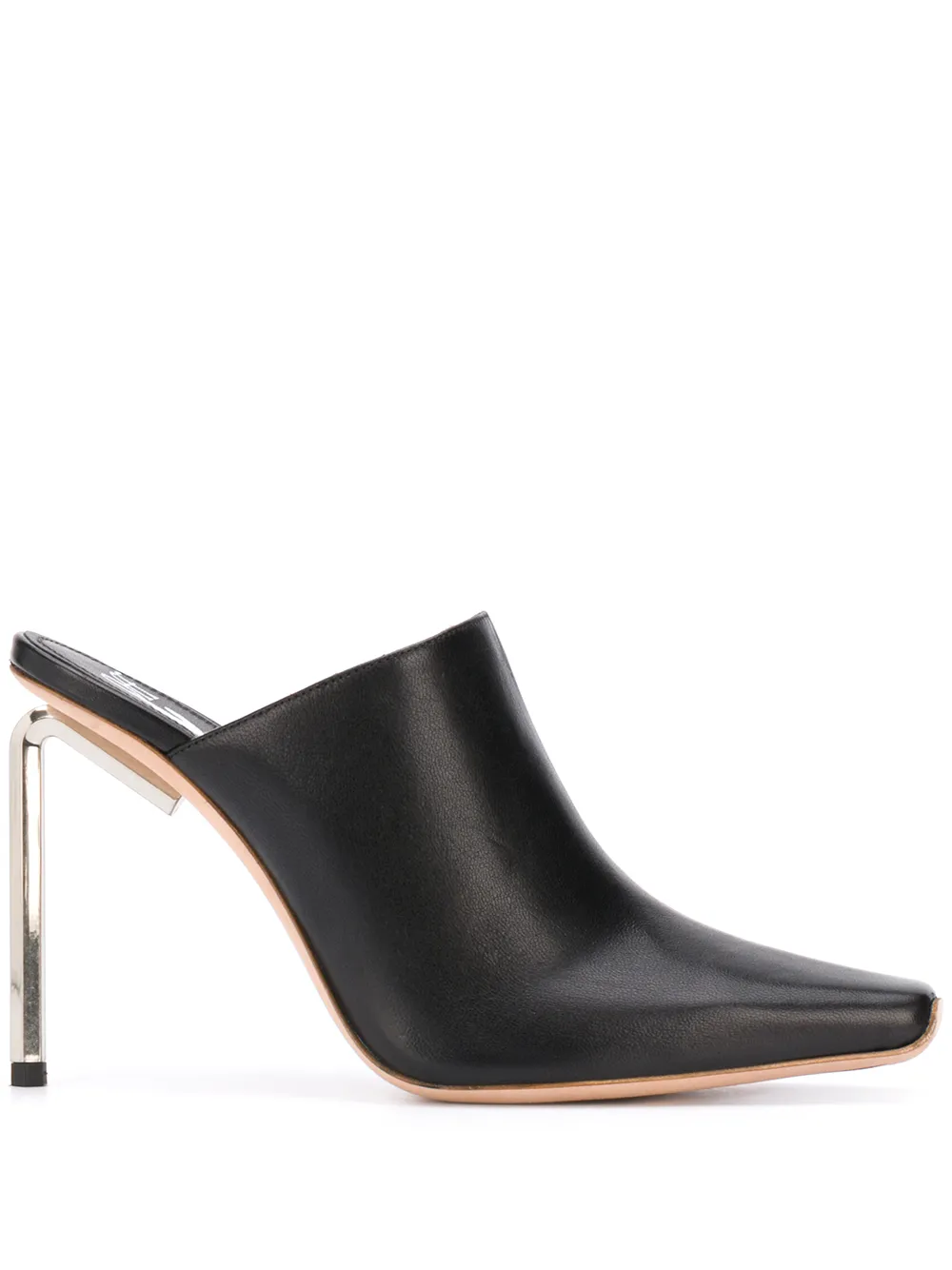 Women Off-White Metallic-heel 110mm Square-toe Mules 1 Women Off-White Metallic-heel 110mm Square-toe Mules