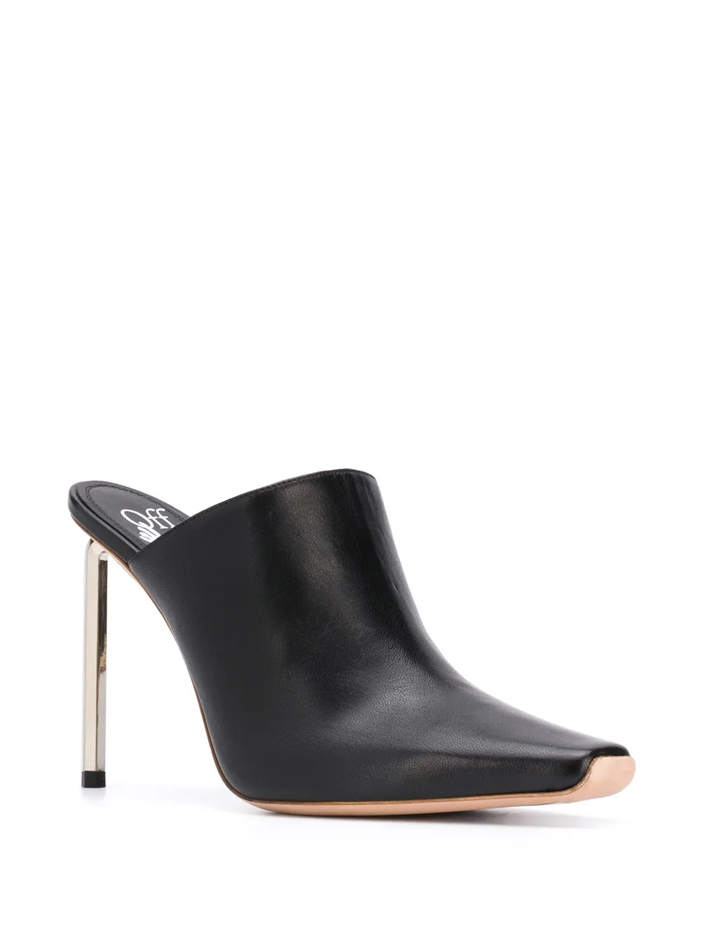 Women Off-White Metallic-heel 110mm Square-toe Mules 2 Women Off-White Metallic-heel 110mm Square-toe Mules - Image 2