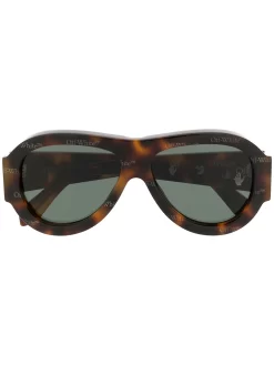 Women Off-White Oversized Pilot Sunglasses