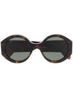 Women Off-White Tortoiseshell-effect Round Frame Sunglasses