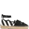 Women Off-White Lace-up Flat Espadrilles