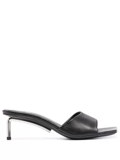Women Off-White Square-toe Leather Mules