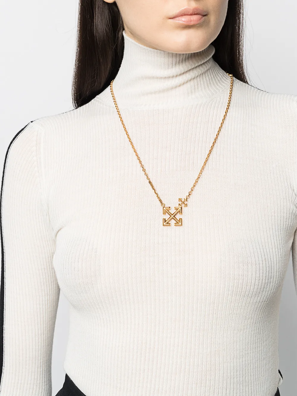 Women Off-White Double Arrows Logo Necklace 2 Women Off-White Double Arrows Logo Necklace - Image 2