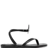 Women Off-White Zip Tie Leather Sandals