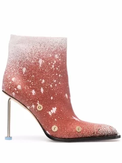 Women Off-White Paint Splatter Stiletto Boots