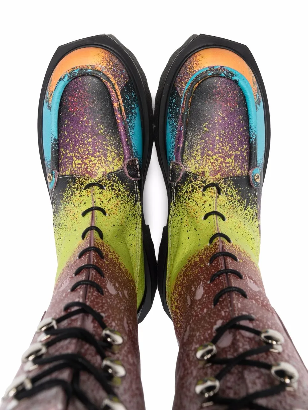 Women Off-White Sponge Paint Splatter-effect Boots 4 Women Off-White Sponge Paint Splatter-effect Boots - Image 4