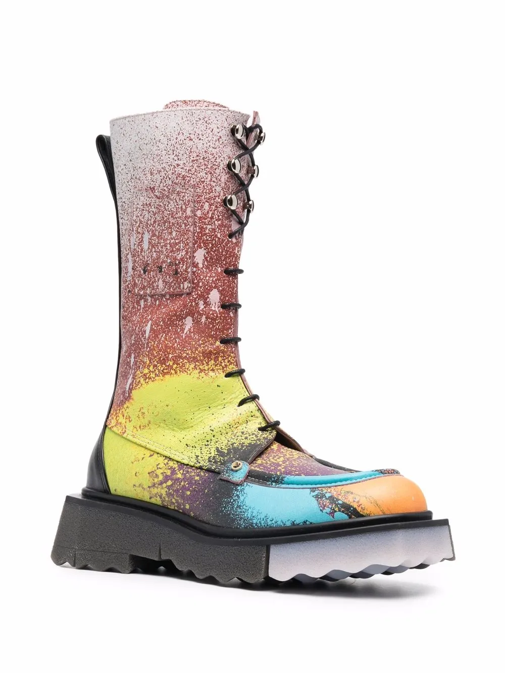 Women Off-White Sponge Paint Splatter-effect Boots 2 Women Off-White Sponge Paint Splatter-effect Boots - Image 2