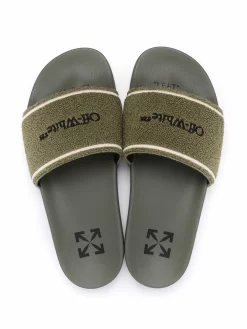 Women Off-White Towel Logo Slides -Off-White 17059762 34195383 1000