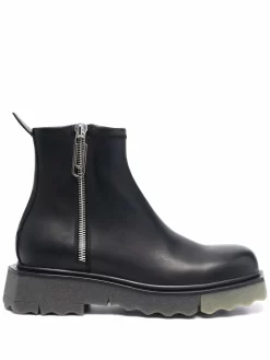 Men Off-White Zip-fastening Sponge Ankle Boots