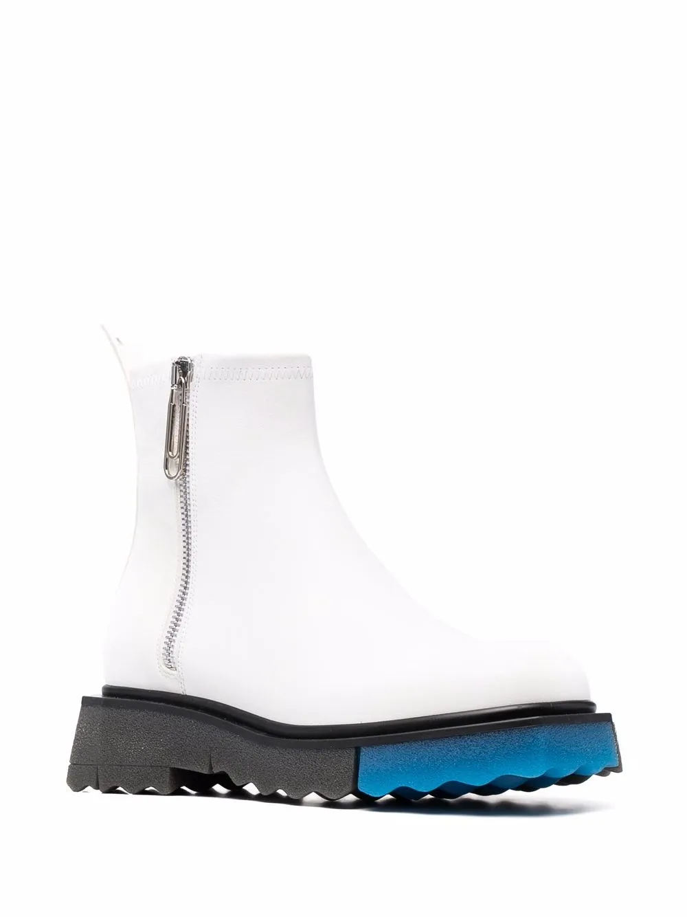 Men Off-White Contrast Panel Ankle Boots 2 Men Off-White Contrast Panel Ankle Boots - Image 2
