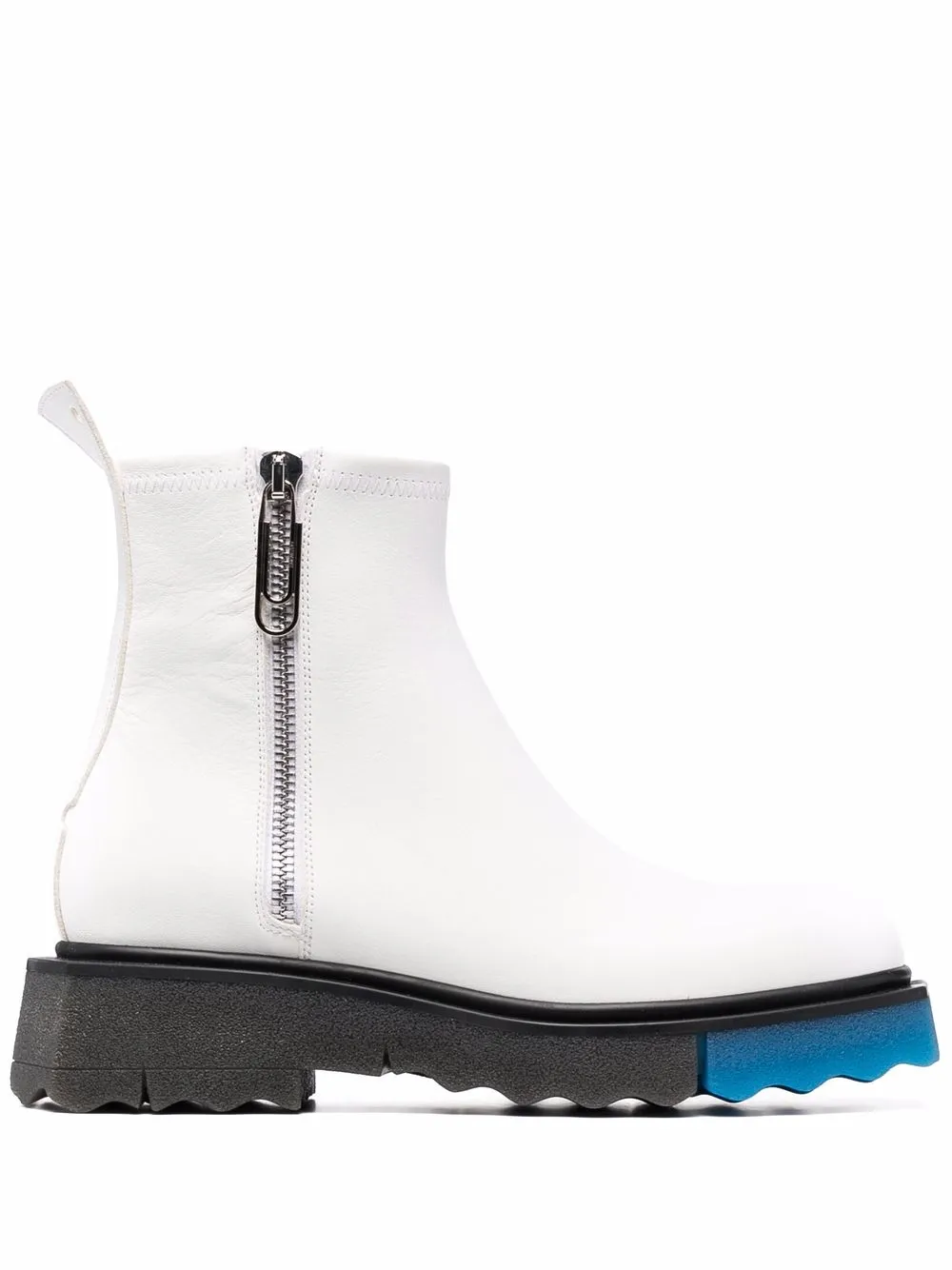 Men Off-White Contrast Panel Ankle Boots 1 Men Off-White Contrast Panel Ankle Boots