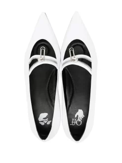 Women Off-White Paperclip-detail Ballerina Shoes -Off-White 17388797 36153696 1000