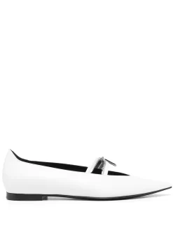 Women Off-White Paperclip-detail Ballerina Shoes
