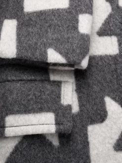 Women Off-White Geometric Pattern Overcoat -Off-White 17439060 36188960 1000