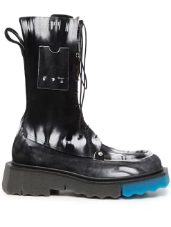 Women Off-White Tie-dye Sponge Boots