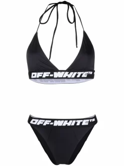 Women Off-White Logo-band Bikini Set