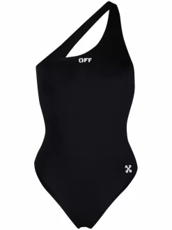 Women Off-White Arrow Plaque One-shoulder Swimsuit