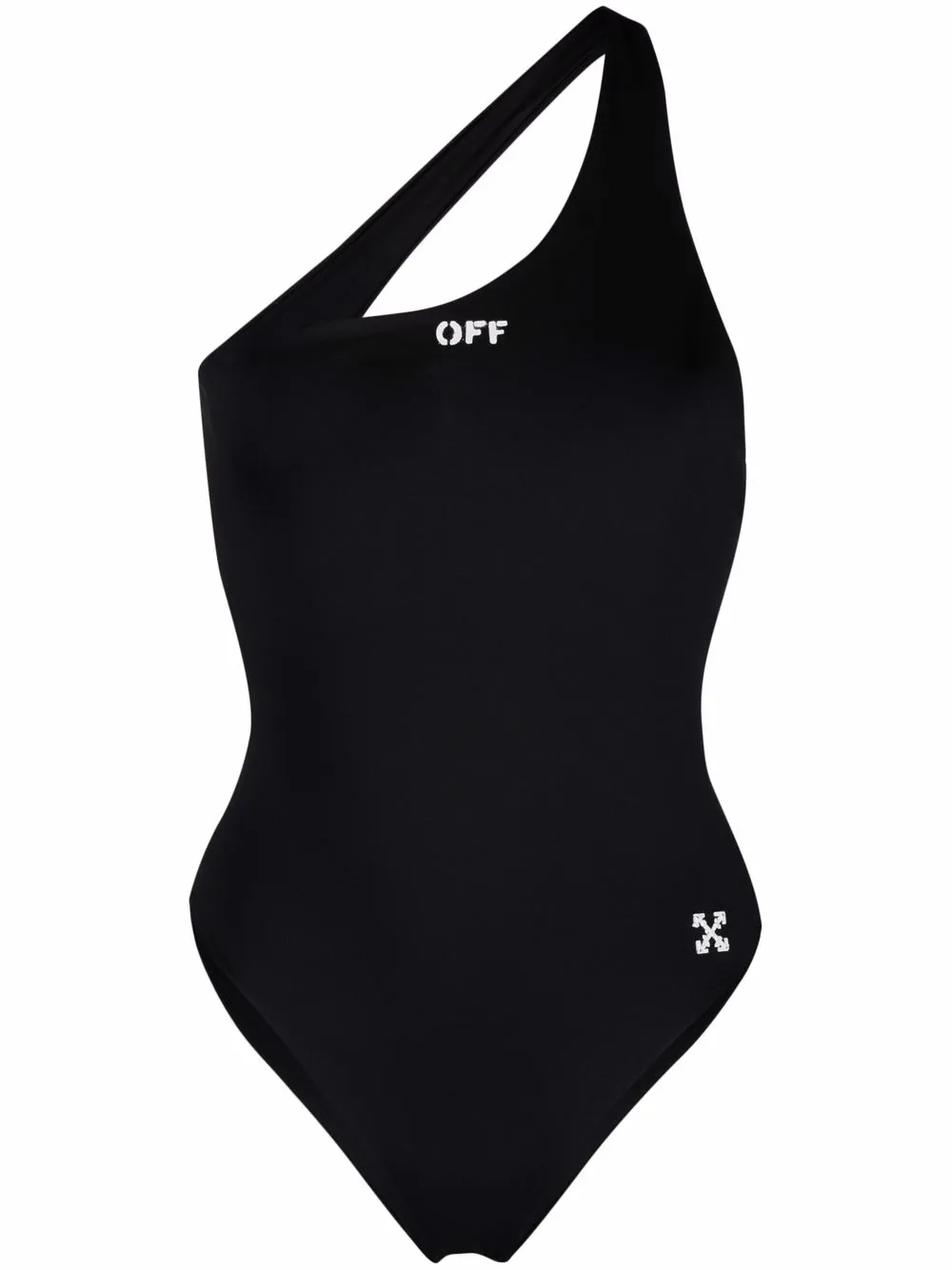 Women Off-White Arrow Plaque One-shoulder Swimsuit 1 Women Off-White Arrow Plaque One-shoulder Swimsuit