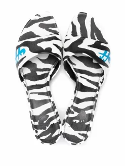 Women Off-White Allen Zebra-print Mules -Off-White 17590503 38406907 1000