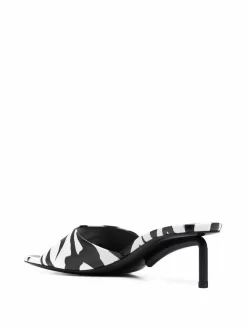 Women Off-White Allen Zebra-print Mules -Off-White 17590503 38407663 1000