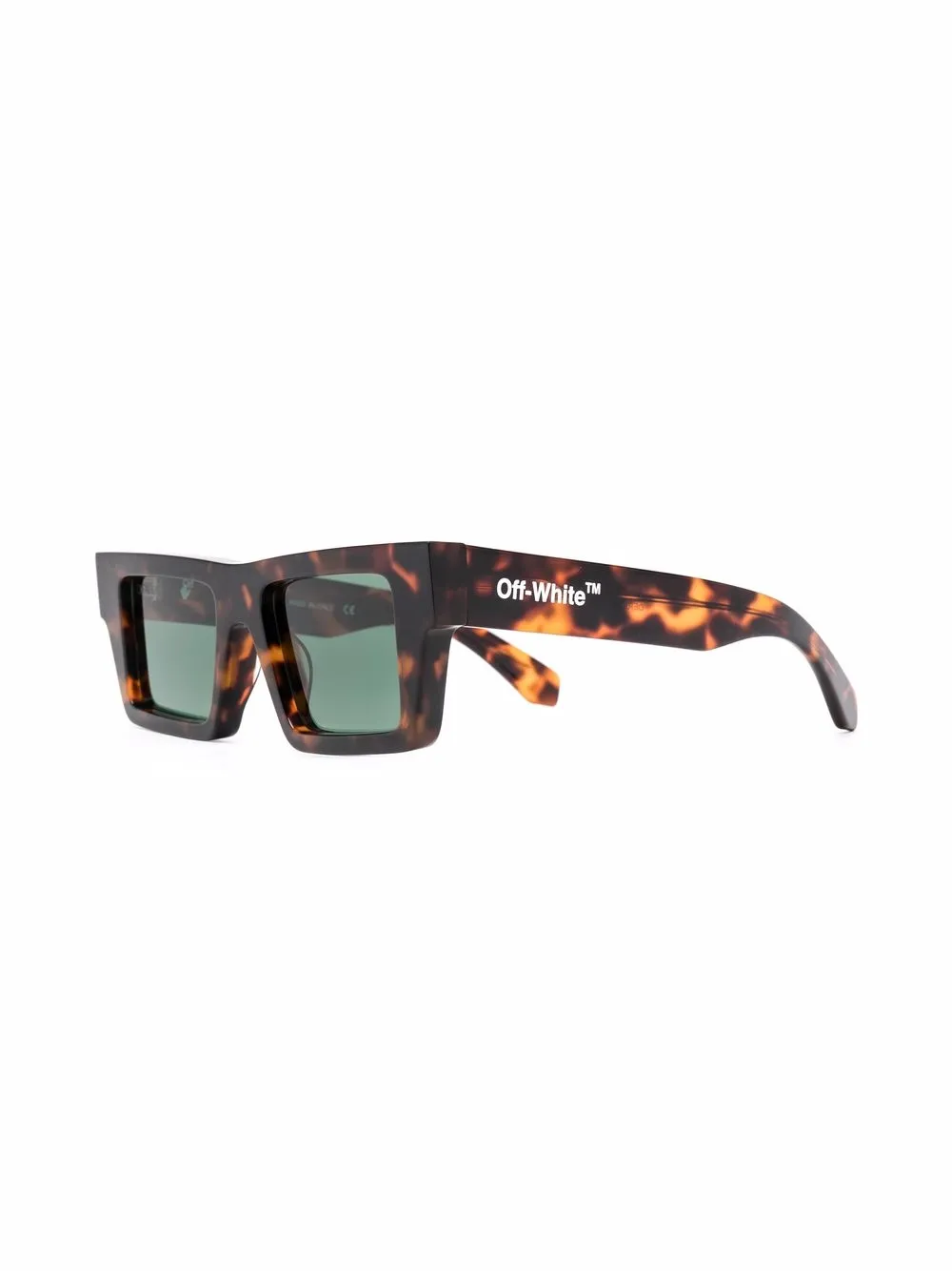 Women Off-White Nassau Tortoiseshell Square-frame Sunglasses 2 Women Off-White Nassau Tortoiseshell Square-frame Sunglasses - Image 2