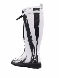 Women Off-White Slogan-print Metallic Rubber Boots -Off-White 17819739 37480595 1000