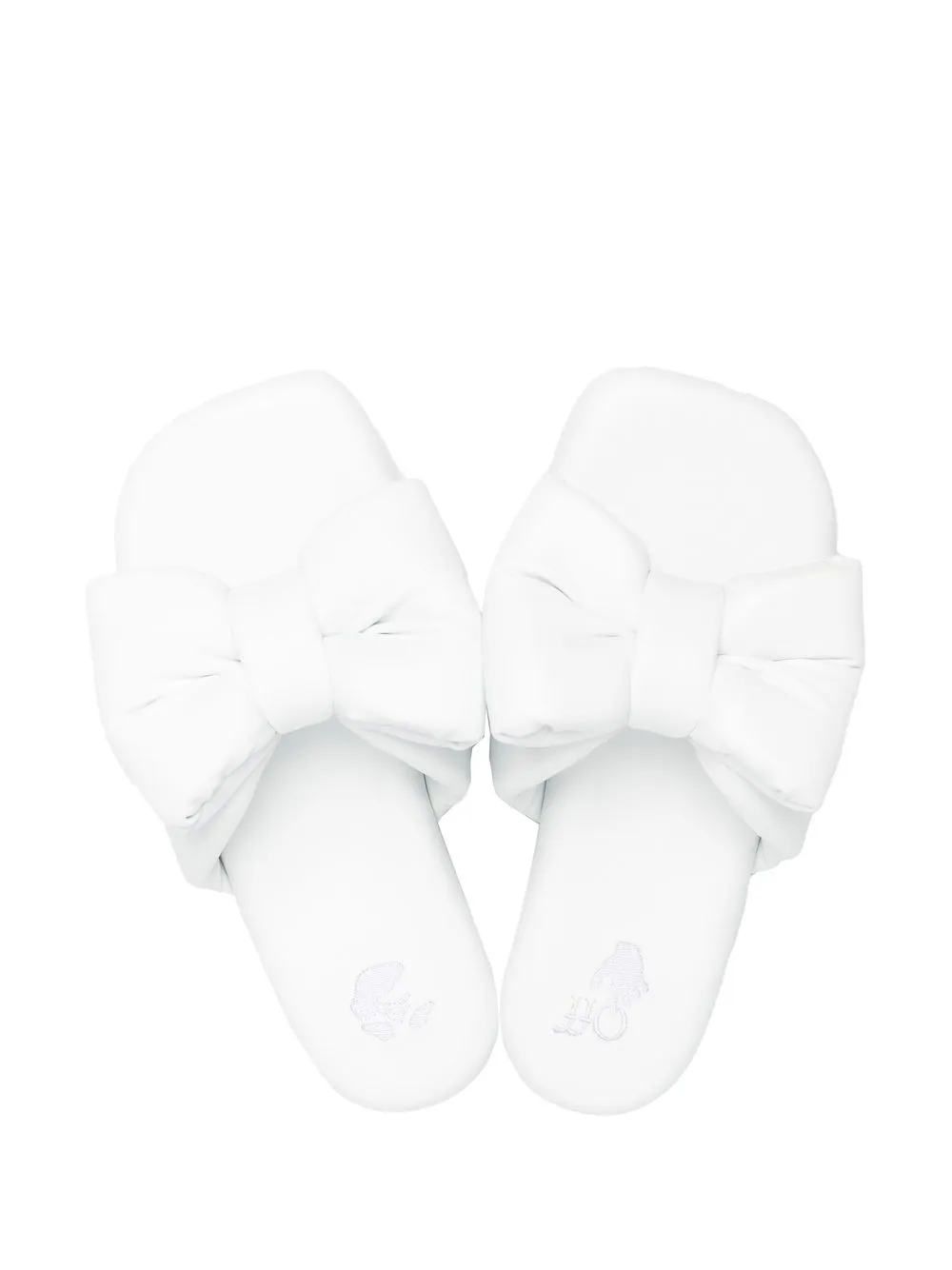 Women Off-White Extra Padded Bow Slides 4 Women Off-White Extra Padded Bow Slides - Image 4