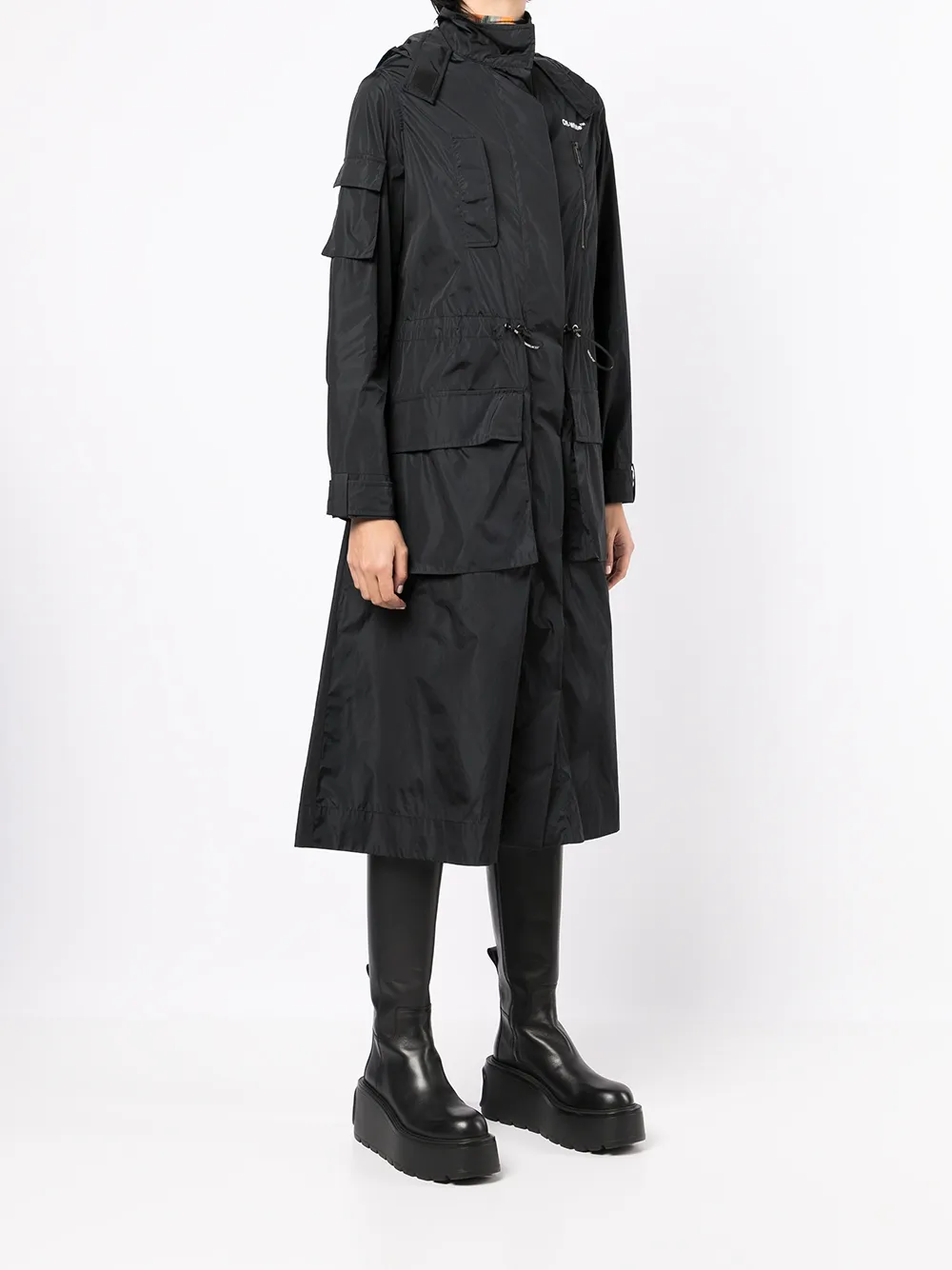 Women Off-White Diag-stripe Hooded Raincoat 3 Women Off-White Diag-stripe Hooded Raincoat - Image 3