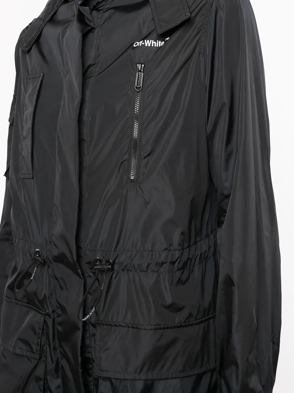 Women Off-White Diag-stripe Hooded Raincoat 5 Women Off-White Diag-stripe Hooded Raincoat - Image 5