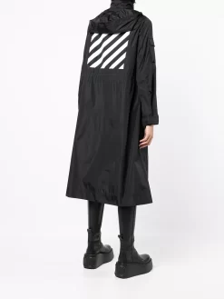 Women Off-White Diag-stripe Hooded Raincoat 8 Women Off-White Diag-stripe Hooded Raincoat -Off-White 18071376 38461554 1000