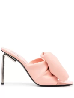 Women Off-White Bow-detail Padded Mules