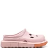 Women Off-White Sponge Perforated Clogs