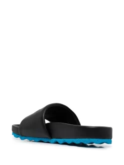 Men Off-White Logo-debossed Leather Slides -Off-White 18441477 39856884 1000