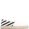 Women Off-White Diag-stripe Cotton Espadrilles