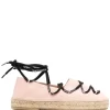 Women Off-White Front Lace-up Espadrilles