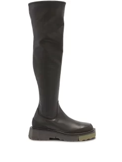Women Off-White Knee-length Leather Boots