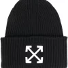 Women Off-White Arrow-motif Embroidered Beanie