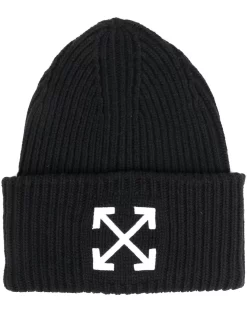 Women Off-White Arrow-motif Embroidered Beanie