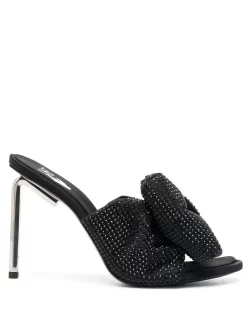 Women Off-White Strass Bow 110mm Allen Mules