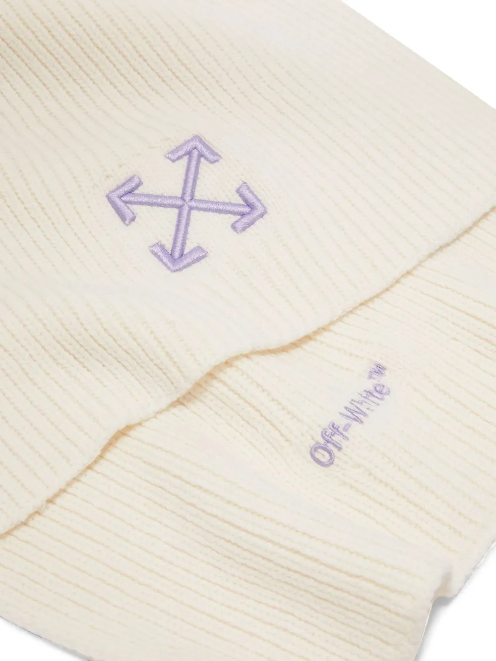 Women Off-White Arrow Ribbed Scarf 3 Women Off-White Arrow Ribbed Scarf - Image 3