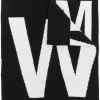 Women Off-White Ribbed-knit Intarsia-logo Scarf