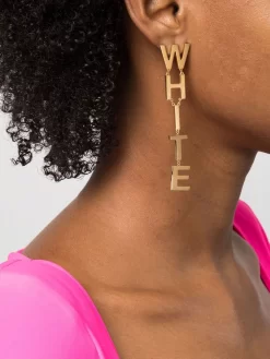 Women Off-White Logo Lettering Earrings -Off-White 18532314 41148842 1000